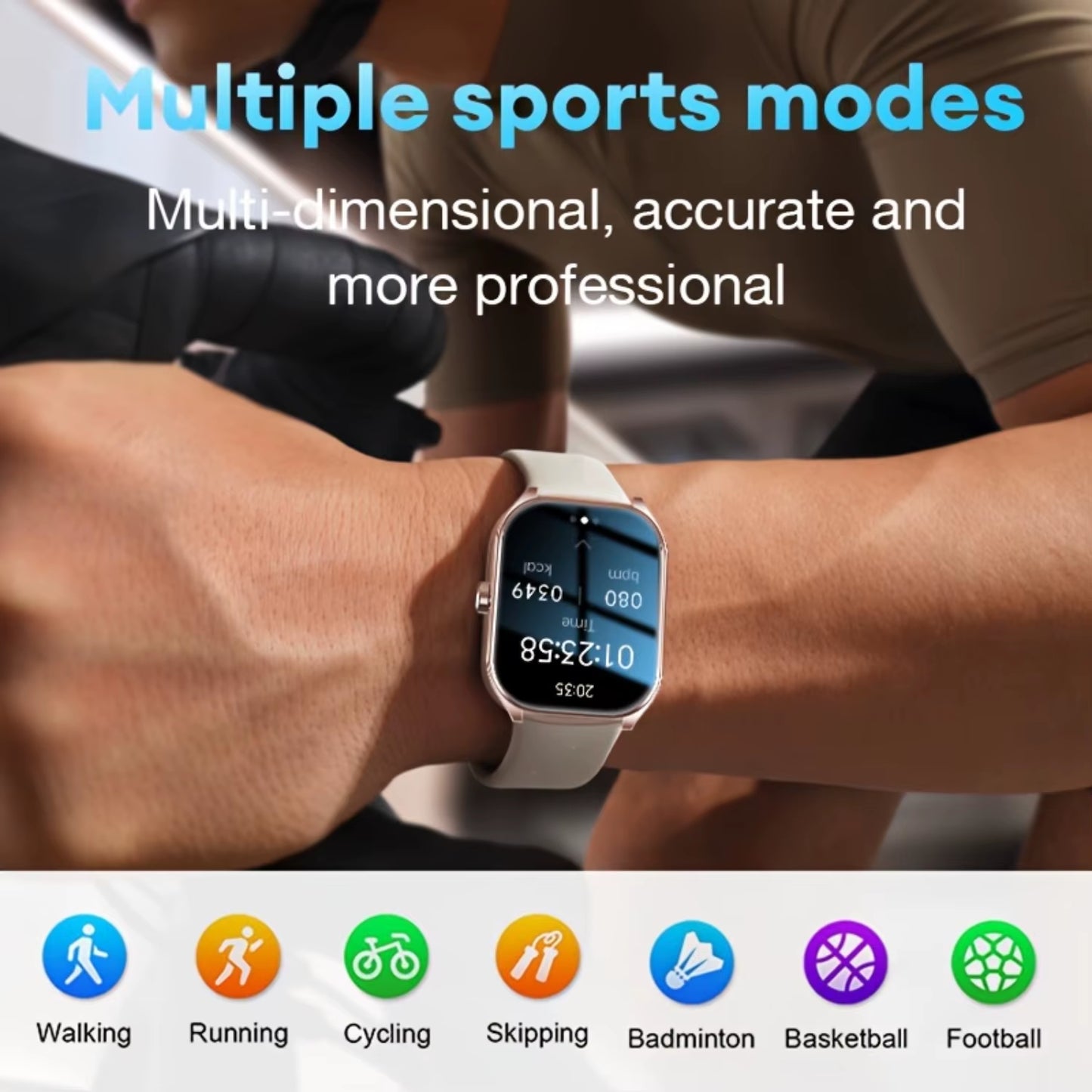 2.01-Inch Screen Curved Screen Smart Watch Perfectly Fits the Wrist Curve Wireless 5.3 HD Calls 100+ Sports Modes Outdoor Sports