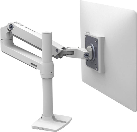 – LX Monitor Arm, Single Monitor Desk Mount – Fits Flat Curved Ultrawide Computer Monitors up to 34 Inches, 7 to 25 Lbs, VESA 75X75Mm or 100X100Mm – Tall Pole, White