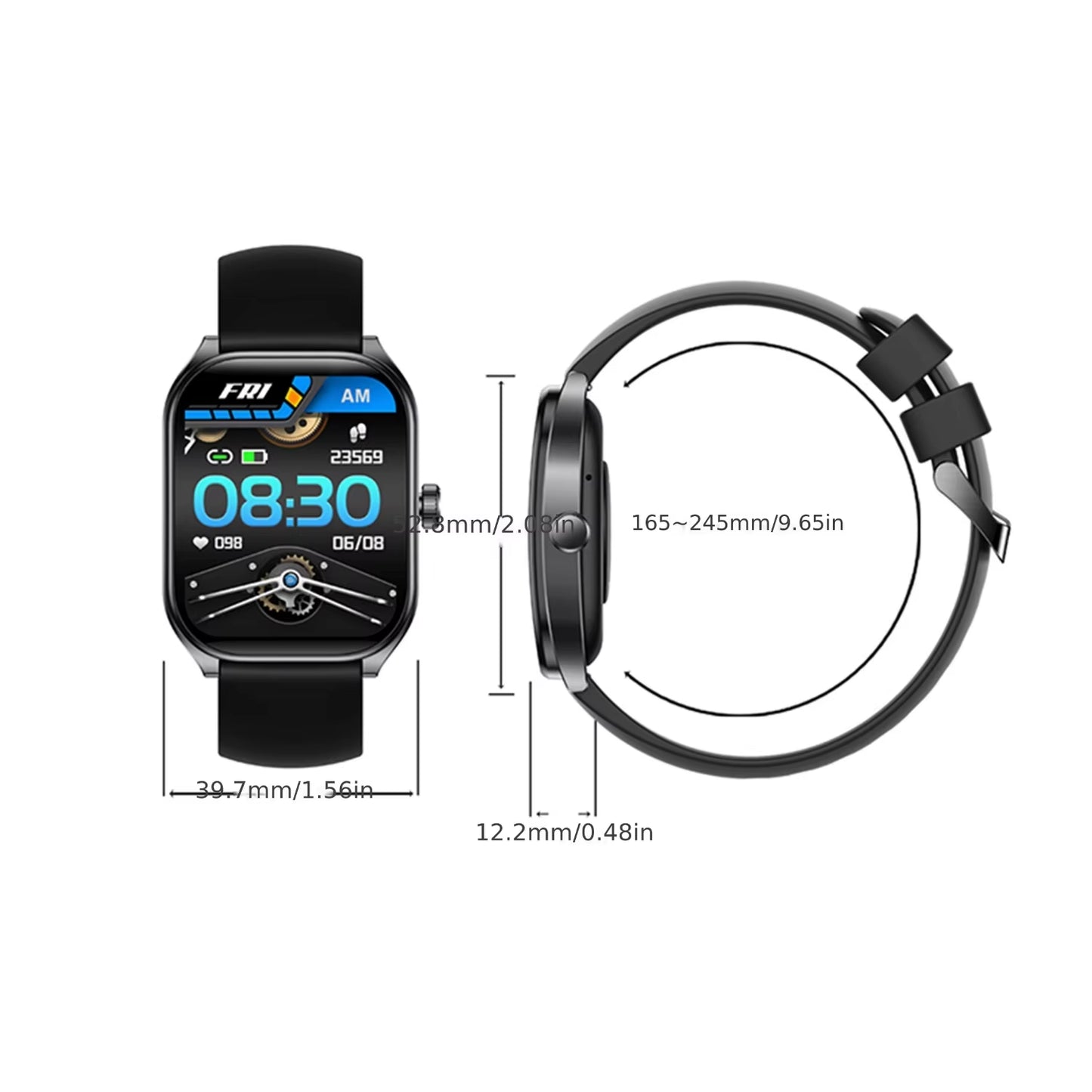 2.01-Inch Screen Curved Screen Smart Watch Perfectly Fits the Wrist Curve Wireless 5.3 HD Calls 100+ Sports Modes Outdoor Sports