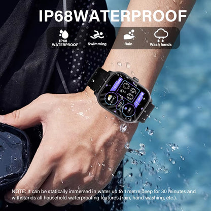 New Smart Watch 2.01 Inch Smart Watch Bluetooth Call Men Women IP68 Waterproof Sports Fitness Smart Watch